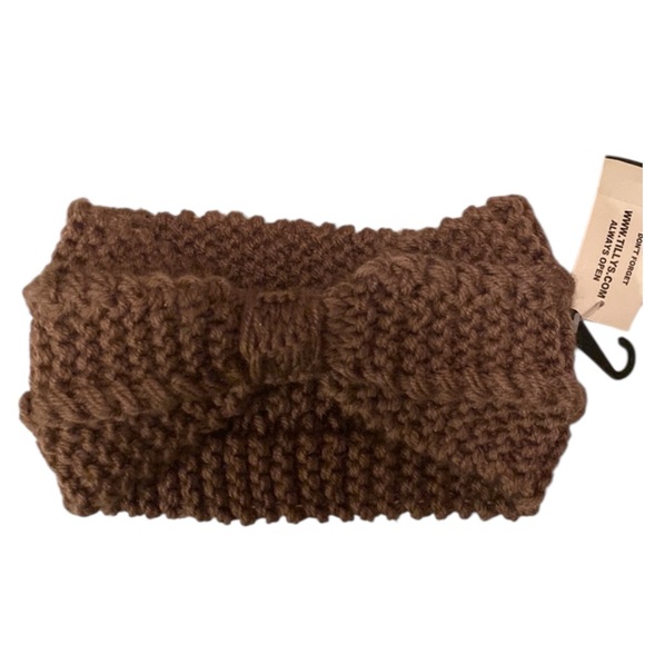 Tilly's Accessories - Chunky Knit Bow Headband Brown Ear Warmer Winter Boho NWT